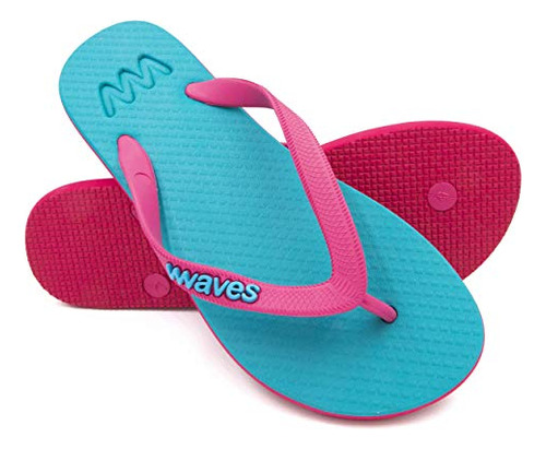 Waves Flip Flops For Women - 100% Natural  B0765mzt46_200324