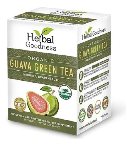 Herbal Goodness Té Verde De Guayaba 24 Und 2g Cada Una