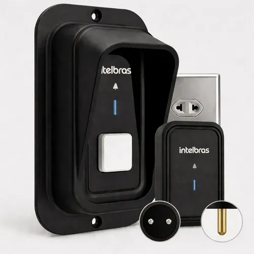 Kit Campainha Intelbras Cib 101 + Protetor Antivandalismo Preto 127/220v