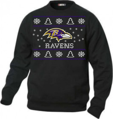 Sudadera Tipo Ugly Sweater Baltimore Ravens Cuervos Nfl Adul