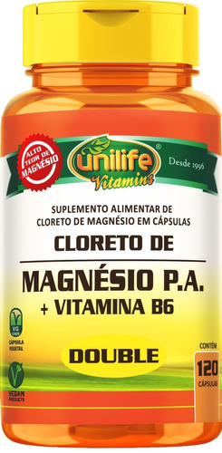Imagem 1 de 3 de Cloreto De Magnésio Pa - 120 Cápsulas 800mg + Vitamina B6