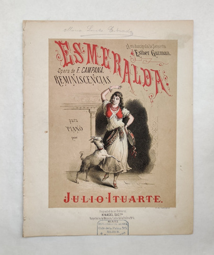 Esmeralda Opera De F. Campana. Reminisce, Partitura Antigua 