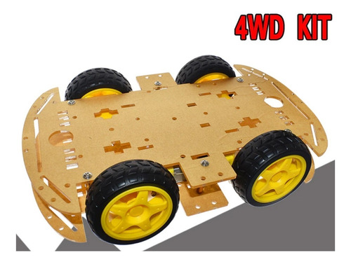 Chasis Carrito 4 Llantas Arduino 4wd Seguidor Linea