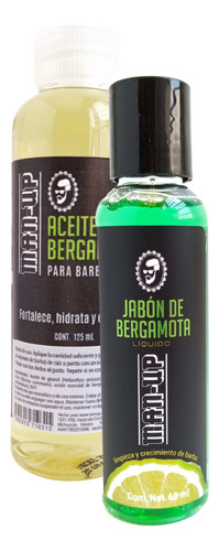 Man Up Kit Aceite Cuidado Barba Y Bigote Y Shampoo Bergamota