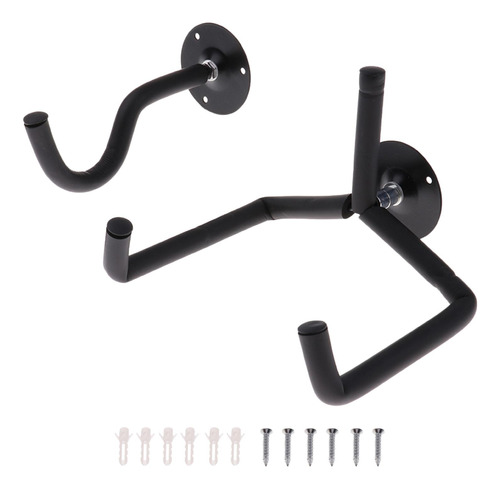 Horizontal Guitarra Hanger Stand Hook Seguridad - Negro