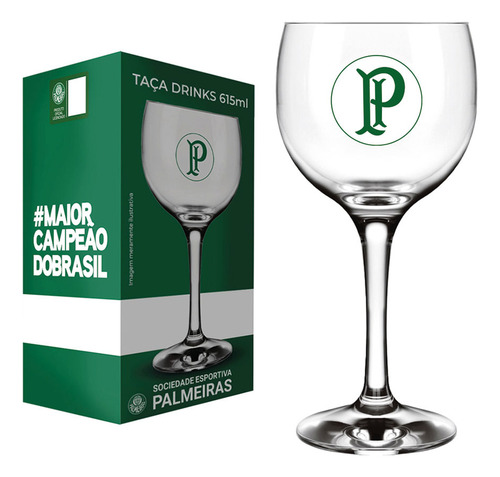 Taça Drinks Palmeiras 615ml- Allmix Cor Translúcido