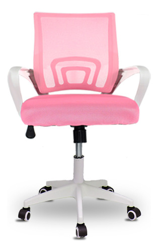 Silla De Oficina Reclinable Ergonómica Ava - Rosada