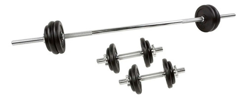 Set 50kg Barra Con Mancuernas + Discos Intercambiables