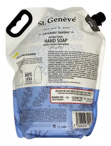 Jabon Liquido Para Manos St Geneve Antibacterial Lavanda 4 L
