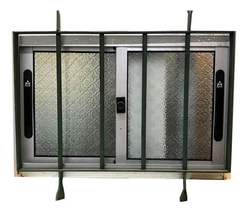 Ventana De Aluminio  Para Baño + Reja / Medidas 0.60 X 0.40