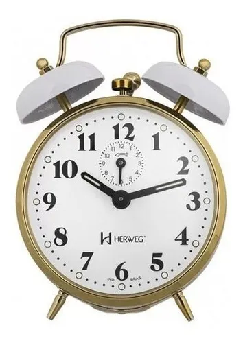 comprar Despertador Herweg Retrô Antigo Com Alarme De Sino A Corda