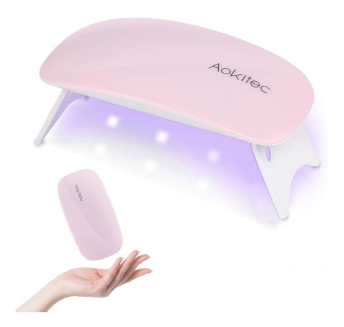 Mini Lampara Uñas Led Uv Portatil Esmalte Gelish Aokitec Ros