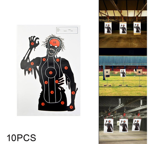 Pegatinas De Papel De Destino De Práctica De Tiro De Zombi