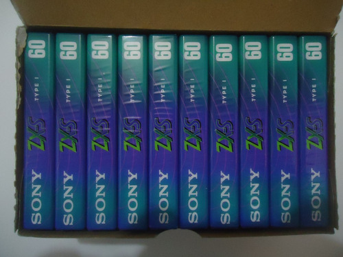 Caixa 10 Fita Cassete Sony Zx-s 60 Minutos Lacradas