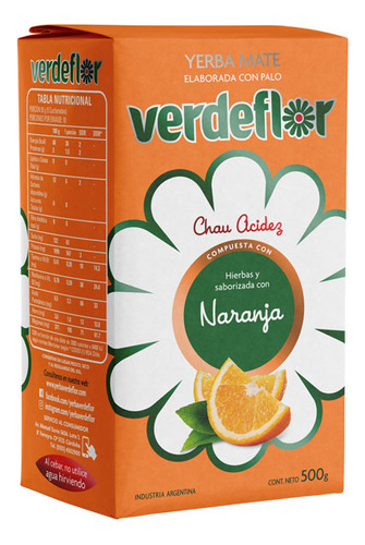 Yerba Mate Verdeflor Naranja 500grs