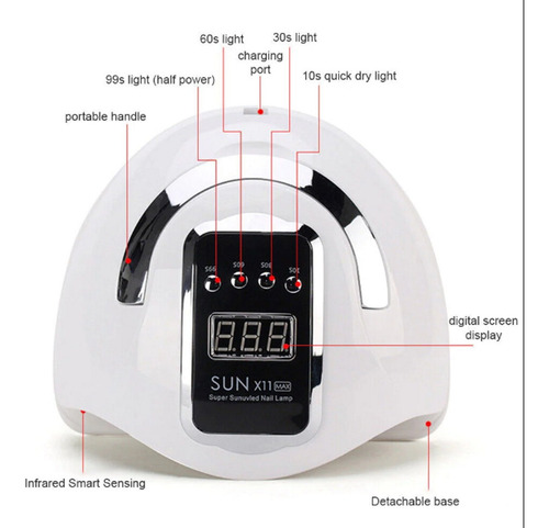 Cabina Sun X11 Max Uv Led Secador Uñas Gelificadas Semi