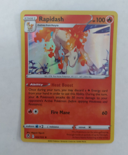 Carta Pokemon Rapidash Holo 22/195