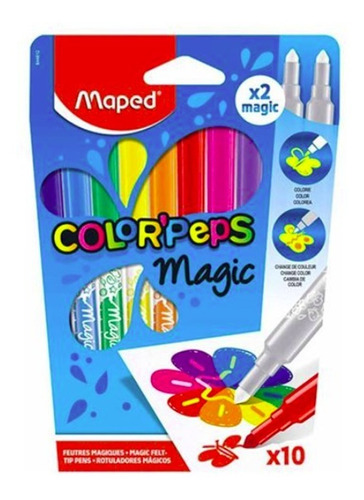 Plumones Colorpeps Magic Maped 8 Colores + 2 Blancos
