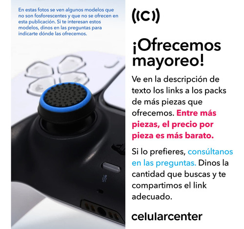 6 Gomas Fosforescente Para Ps5 Ps4 Xbox X S Joystick Silicón