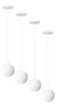 Comprar Kit Cu002F4 Lustre Pendente Globo Vidro Jabuticaba Stuttgart Fl Cor Branco Lâmpada Branco Frio 110vu002F220v