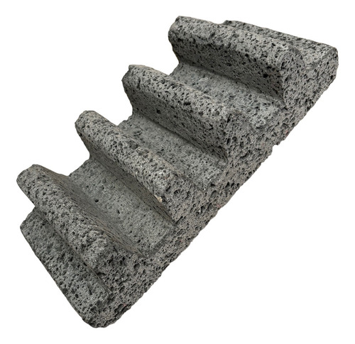 Porta Tacos De Piedra Volcánica Color Gris Rectangular