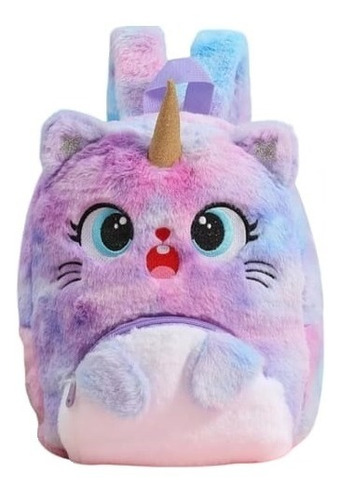 Mochila De Unicornio Niña Infantil Peludita Bolso De Felpa I