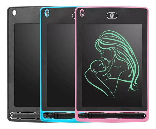 Lousa Magica Infantil Digital 8,5 Lcd Tablet Desenho Escreve Cor Preto