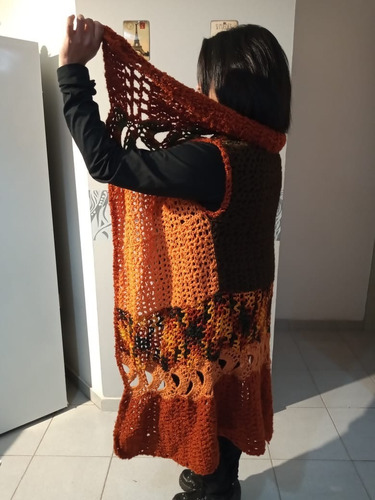Saco Tejido Crochet Artesanal Sin Mangas
