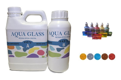 Resina Epoxica Transparente Aqua 1.42kg + 10 Pigmentos