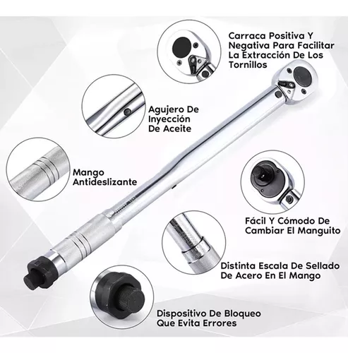 Llave dinamometrica 1/2 28-210 nm con certificado de calibracion