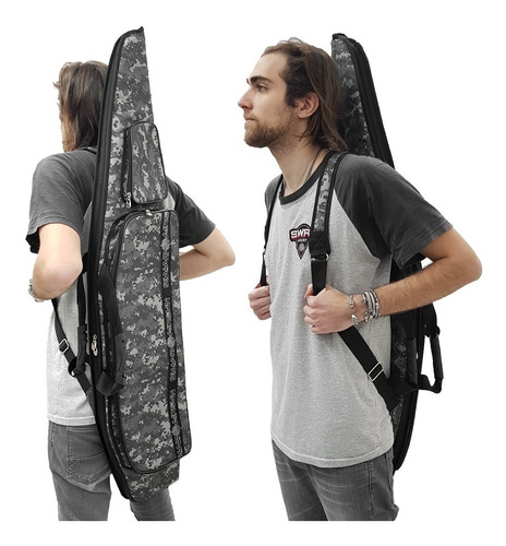 Imagen 5 de 10 de Funda Para Rifle Pcp Swat Airguns Bolsillo Inflador Mullida