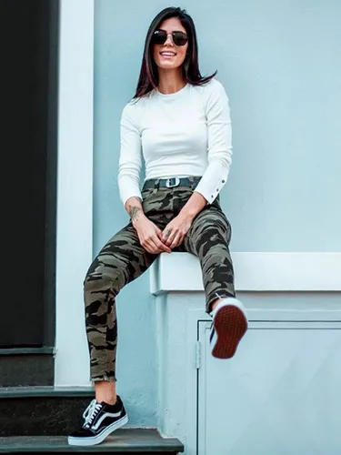 Calça camuflada store lady rock