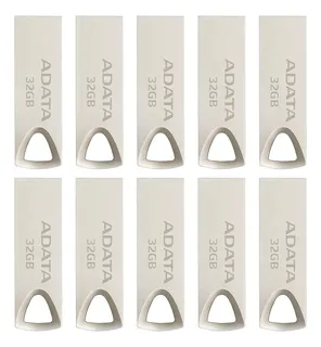 Kit 10 Memoria Usb 32gb Adata Metalicas ! Color Plateado Uv210