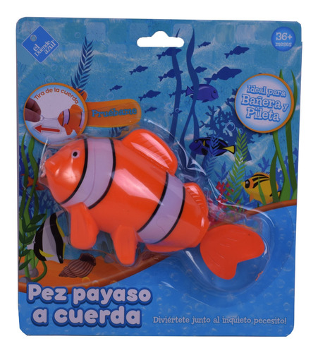 Imagen 1 de 6 de Juego De Agua Pez Payaso Nadador A Cuerda