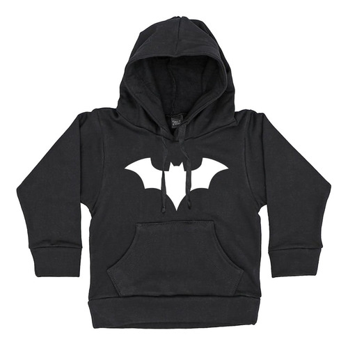 Imagen 2 de 4 de Buzo Capucha Dc Comic Batman Algodón Cardado Negro