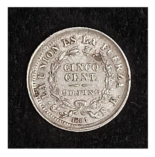 Bolivia 5 Centavos 1887 Excelente Plata Km 157.2