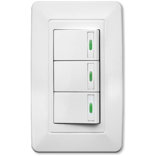 Placa Wpl-303 Apagador 3 Interruptor Y 3 Vías Color Blanco Corriente nominal 15 A Voltaje nominal 277V