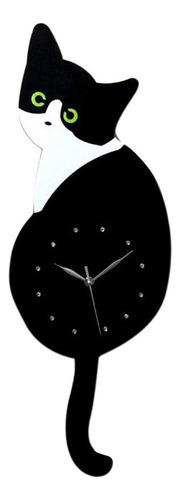 . Relojes De Pared Del Péndulo Del Perro Gato De Ojo Verde