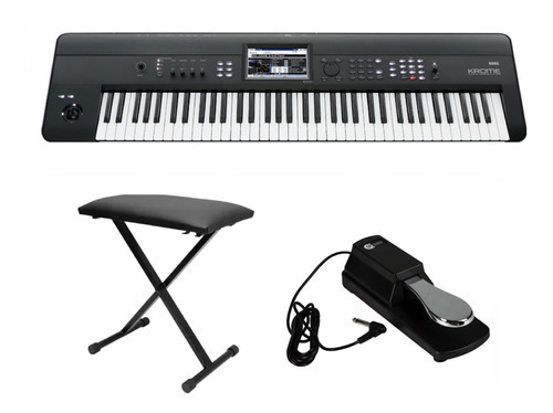 Teclado Sintetizador Korg Krome 73 Com Banqueta E Pedal Kit