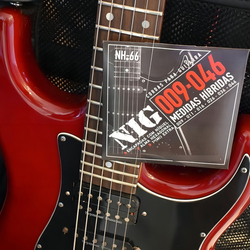 Cordas Guitarra Encapada Com Níquel Nig 09-046 Híbridas Nh66