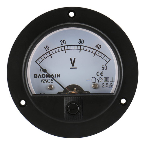 Baomain Dc 50v Voltmetro Redondo Medidor De Voltaje 65c5 Cal