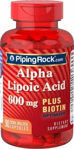 Acido Aplha Lipoico 600mg Plus Biotin X 90 Caps.pipping Rock