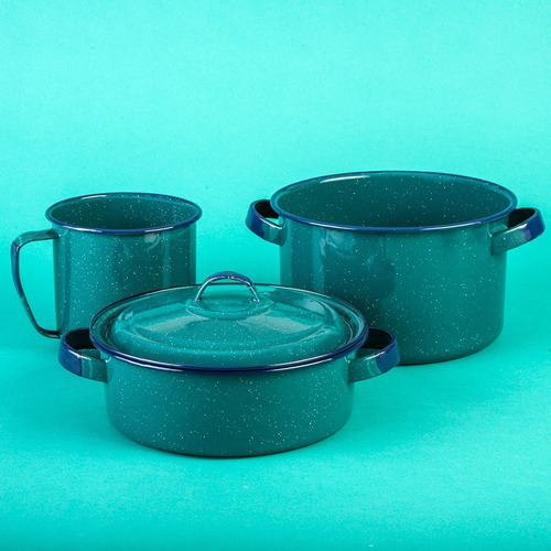 Imagen 3 de 5 de Batería De Cocina Clásica De Peltre Cinsa 9 Piezas Aqua