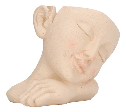 Maceta Con Cabeza De Resina, Cara, Flor, Sleeping Girl High