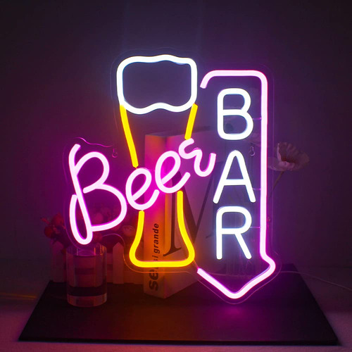 Jurongyilu Letrero De Neon Para Barra De Cerveza, Luces Led