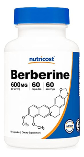 Nutricost Berberine Hcl 600 Mg, 60 Cápsulas - Sin Gluten, Cá