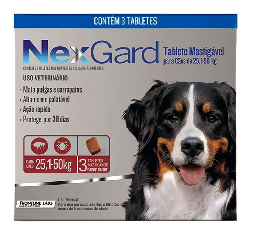 Antipulgas Nexgard De 25 A 50 Kg - 3 Comprimidos