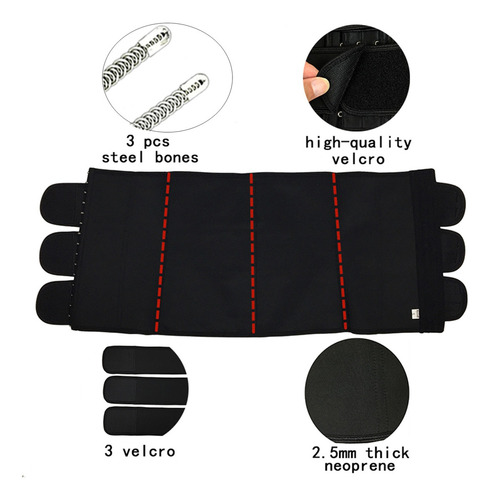 W Faja Moldeadora Del Cuerpo De La Recortadora De Negro Xxxl