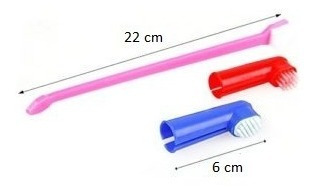 Cepillo Dientes Perros Gatos X 3 Doble Cabezal Dedo Mcentro