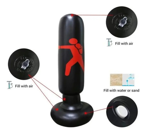 Saco De Boxeo Inflable + Inflador